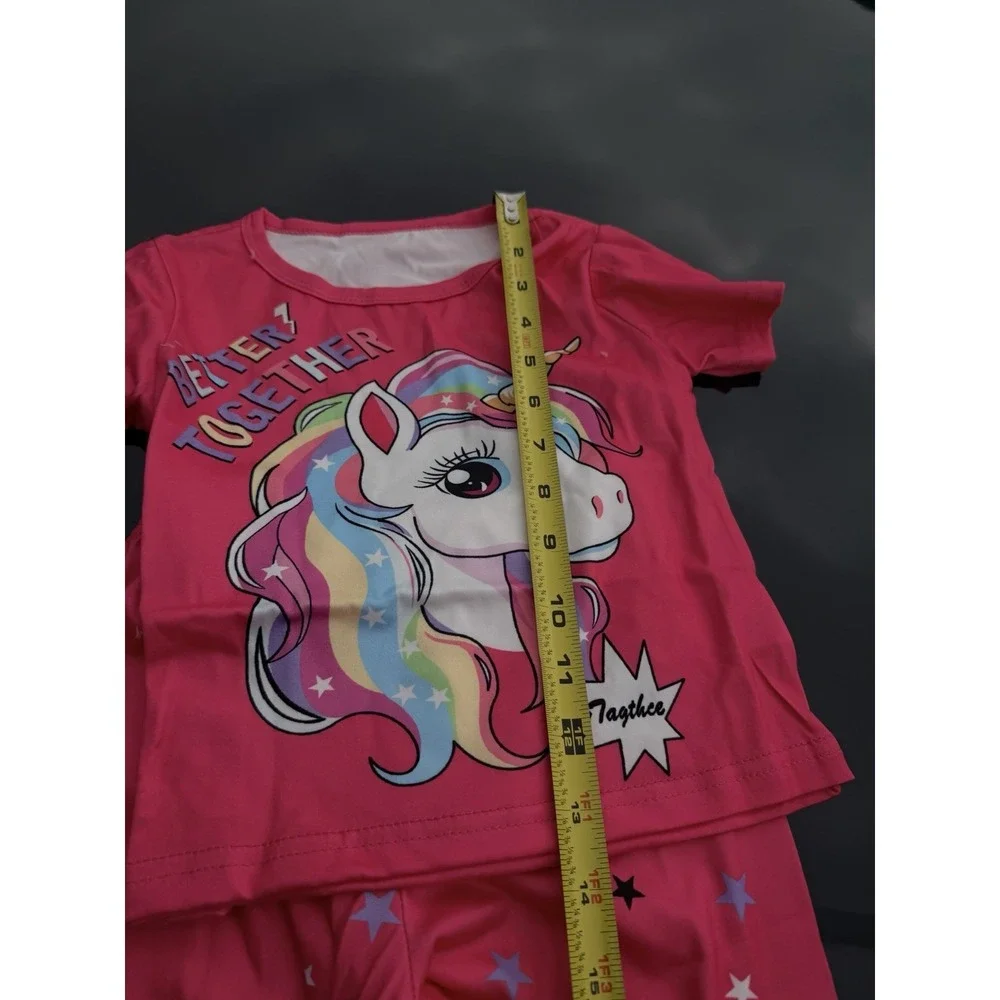 Girls Unicorn Outfit Set with Fleece Clogs Pink Size 100 / EU 30